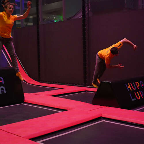Triangle jump obstacles trampoline park